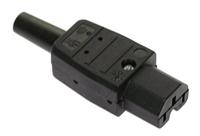 as - Schwabe Thermoplast-Gerätesteckdose, Typ C15 Warmgerät, 120 Grad, schwarz, 62082