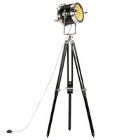 Vloerlamp driepoot 171 cm massief mangohout zwart