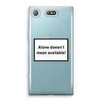 Alone: Sony Xperia XZ1 Compact Transparant Hoesje - thumbnail