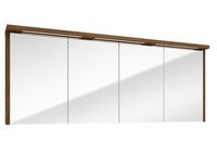 Fontana Grado spiegelkast met verlichting 157cm 4 deuren walnoot