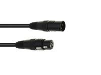 EUROLITE DMX cable XLR 3pin 1m bk - thumbnail