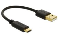 Delock USB-oplaadkabel type A naar USB Type-C™ 15 cm