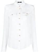 Balmain blouse en soie à épaulettes - Blanc - thumbnail