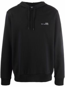 A.P.C. hoodie à logo imprimé - Noir