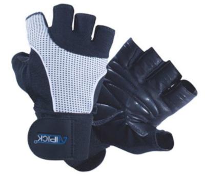 Atipick fitness-handschoenen Power leer/polyester blauw Atipick fitness-handschoenen Power leer/polyester blauw