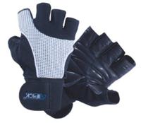 Atipick fitness-handschoenen Power leer/polyester blauw