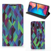 Samsung Galaxy A30 Stand Case Abstract Green Blue