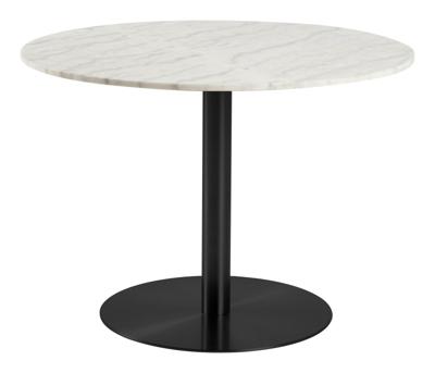 Bendt Ronde Eettafel 'Clement' Ø105cm, Wit Marmer/Zwart, kleur Wit/Zwart