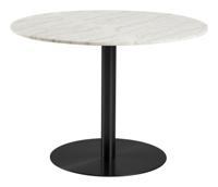 Bendt Ronde Eettafel 'Clement' Ø105cm, Wit Marmer/Zwart, kleur Wit/Zwart