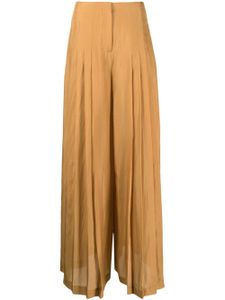 Alberta Ferretti pantalon ample en soie à design plissé - Orange