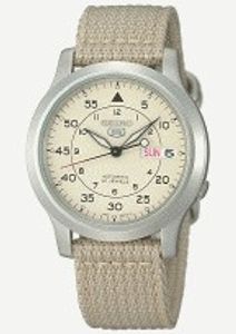 Horlogeband Seiko 7S26-02J0 / SNK803K2 / 4K10JZ Canvas Beige 18mm