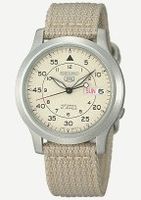 Horlogeband Seiko 7S26-02J0 / SNK803K2 / 4K10JZ Canvas Beige 18mm - thumbnail