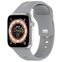 By Qubix - Square siliconen band - Grijs - Compatible met Apple Watch 38mm / 40mm / 41mm / 42mm - Compatible Apple watch bandjes