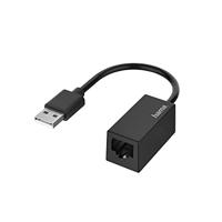 Hama USB Ethernet-adapter (netwerkadapter USB 2.0 voor Fast Ethernet 10, 100 Mbps, USB LAN-adapter, USB-stekker naar ethernet-aansluiting, compatibel met Windows en Mac, voor pc, laptop, tablet)