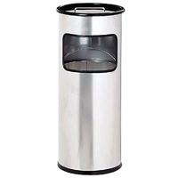 Durable 333023 Vuilnisbak metaal met asbakje rond, zilver