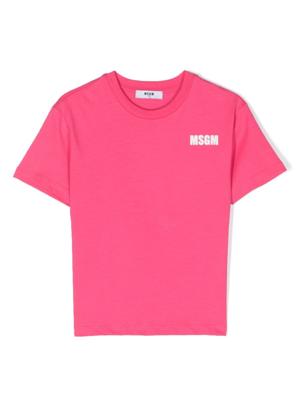 MSGM Kids T-shirt met logoprint - Roze
