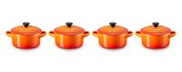 Le Creuset Serveerpan / Mini Braadpan Signature - Oranjerood - ø 10 cm / 250 ml - 4 stuks - thumbnail