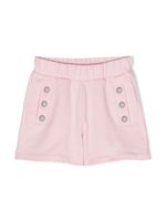 Balmain Kids short en coton à taille élastiquée - Rose