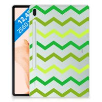 Samsung Galaxy Tab S7FE Hippe Hoes Zigzag Groen