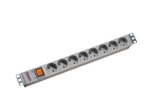 Bachmann 19 inch power strip 8x sockets 1x switch 1U (333.400) stekkerdoos voor 8 stekkers, 19 inch