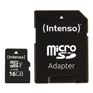 Intenso Premium microSDHC-kaart 16 GB Class 10, UHS-I Incl. SD-adapter