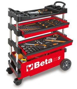 Beta C27S - Rood Inklapbare Mobiele gereedschapswagen | 2 laden - 027000203