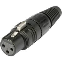 Hicon HI-X3CF-B XLR-connector Bus, recht Aantal polen: 3 Zwart 1 stuk(s) - thumbnail