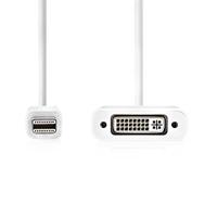 Mini DisplayPort-Kabel - DisplayPort 1.2 - Mini-DisplayPort Male - DVI-I 24+5-Pins Female - 21.6 Gbps - Vernikkeld - 0.20 m - Rond - PVC - Wit - Polybag