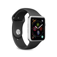 Puro Icon Apple Watch Series 8/SE (2022)/7/SE/6/5/4/3/2/1 Siliconen Band - 41mm/40mm/38mm - Zwart