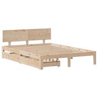 vidaXL Bedframe met lades massief grenenhout 140x190 cm