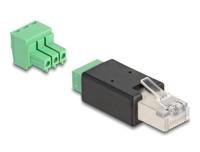 DeLOCK RJ45-stekker op terminalblok, adapter, 3-pins, 2-delig
