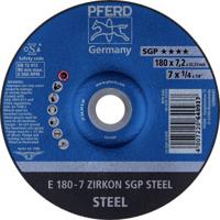 PFERD 62217737 E 180-7 ZIRKON SGP STEEL Afbraamschijf gebogen Diameter 180 mm Boordiameter 22.23 mm Staal 10 stuk(s) - thumbnail