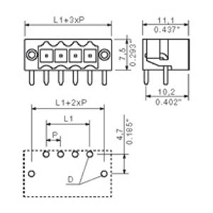 Weidmüller 1804340000 Male connector Totaal aantal polen 12 Aantal rijen 1 36 stuk(s)