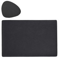 Placemats en onderzetters lederlook - set 6x - zwart - 45 x 30 cm - thumbnail