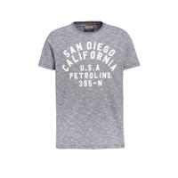 Petrol Industries T-shirt met printopdruk donkerblauw melange