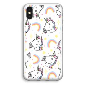 Rainbow Unicorn: iPhone X Transparant Hoesje