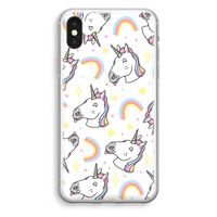 Rainbow Unicorn: iPhone X Transparant Hoesje