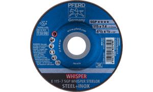 PFERD 62211848 E 115-7 SGP WHISPER STEELOX Afbraamschijf gebogen Diameter 115 mm Boordiameter 22.23 mm RVS, Staal 10 stuk(s)