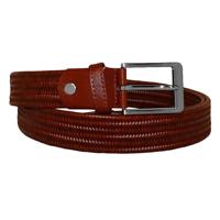 Timbelt Leren Elastische Gevlochten Riem Cognac | 130 cm