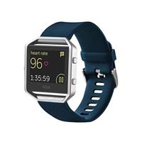By Qubix - Compatible met Fitbit Blaze sport horloge band/siliconen alleen voor Compatible met Fitbit Blaze - Donker blauw - Compatible fitbit