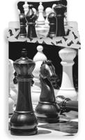 Sweet Home Dekbedovertrek - Chess horse - 140 x 200 cm Zwart/wit - thumbnail