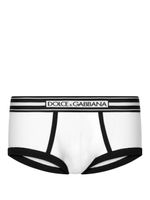 Dolce & Gabbana boxer en jersey à bande logo - Blanc