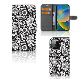 iPhone 14 Pro Max Hoesje Black Flowers