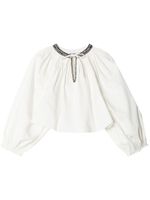 RE/DONE blouse Victorian Cut Off en coton - Blanc - thumbnail