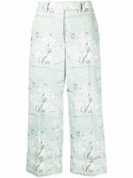 Thom Browne pantalon Sack à fleurs - Vert