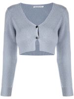 Alexander Wang cardigan crop en maille nervurée - Gris