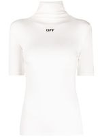 Off-White t-shirt à col montant - Blanc