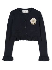 ETRO KIDS cardigan à volants - Bleu