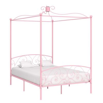 vidaXL Hemelbedframe metaal roze 120x200 cm vidaXL Hemelbedframe metaal roze 120x200 cm