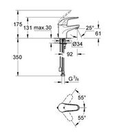 Grohe Euroeco Wastafelkraan Met Ketting Chroom - thumbnail